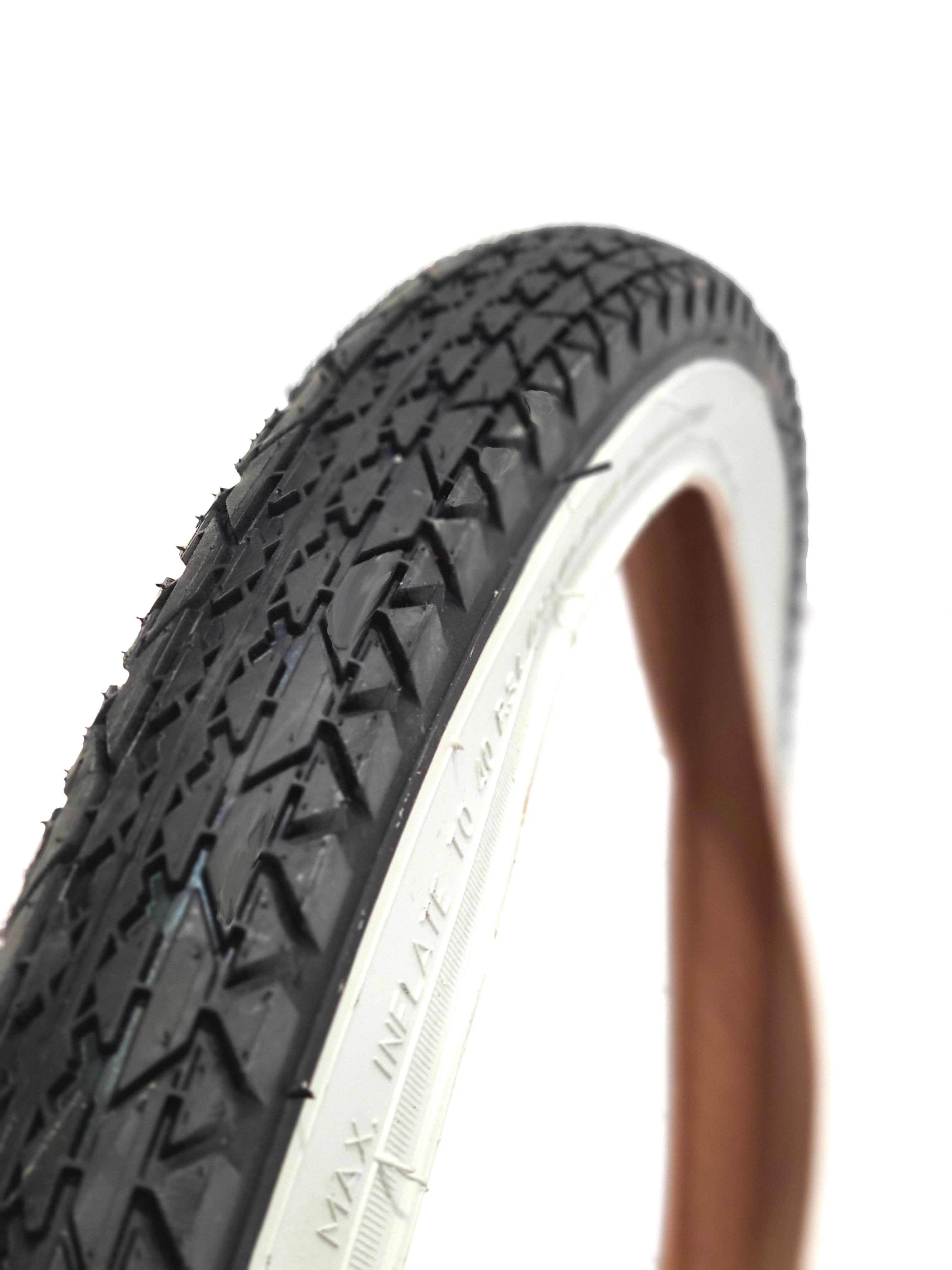 26 Comfort Tire, Black with White Sidewall